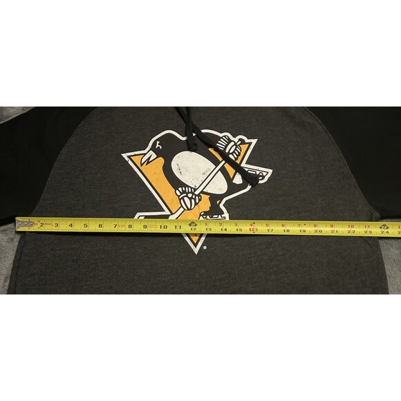 XL Mitchell & Ness Pittsburgh Penguins Distressed Logo Hoodie Men's - Picture 6 of 6